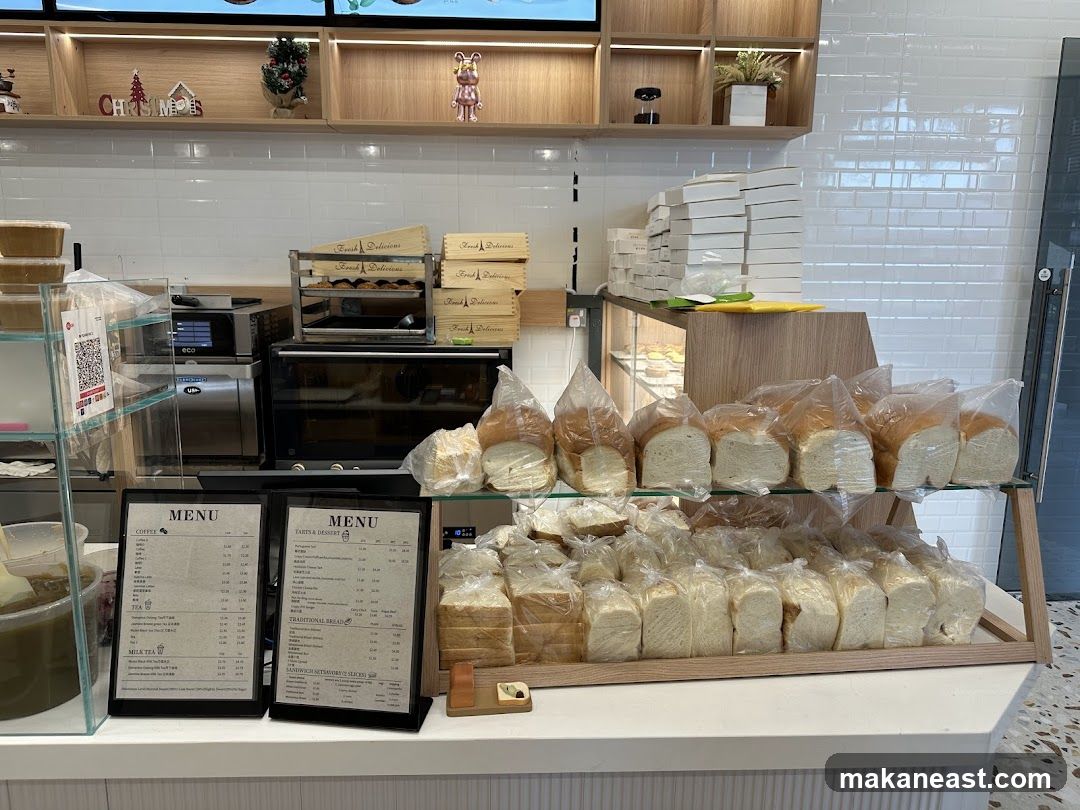 Bakery Counter with Bread and Menus