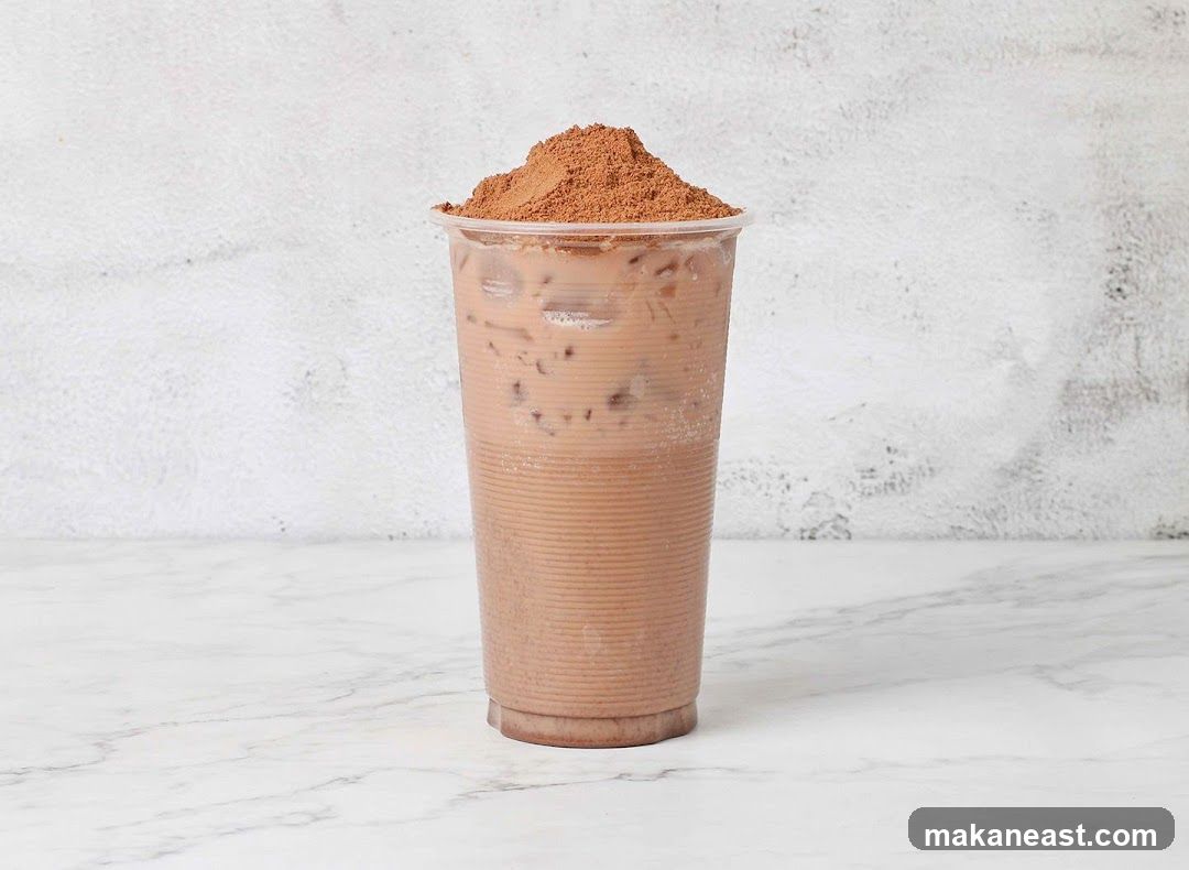 Iced Chocolate Drink with Cocoa Powder