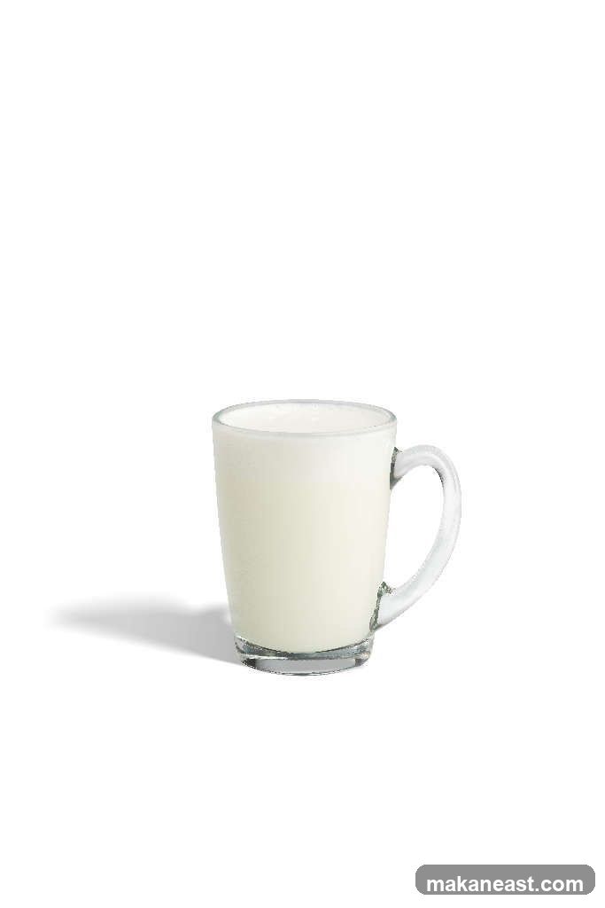 Glass mug of milk