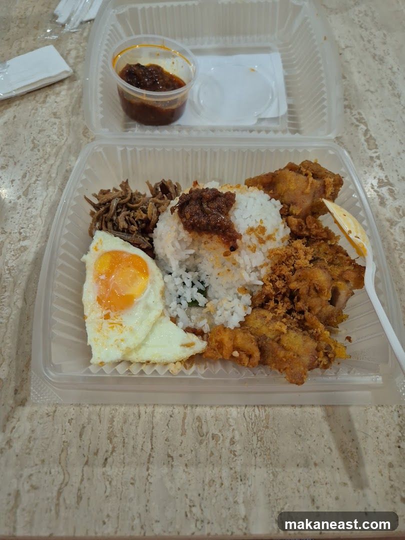 Nasi Lemak with Fried Chicken