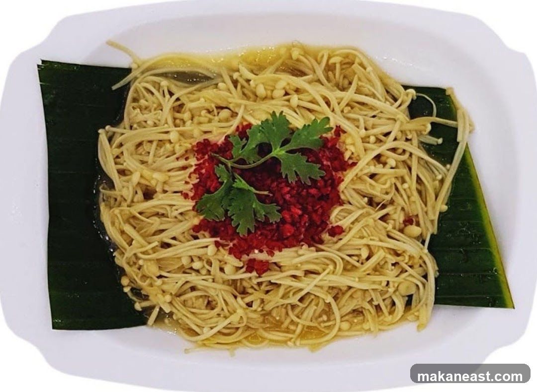 Enoki Mushrooms with Chili and Cilantro