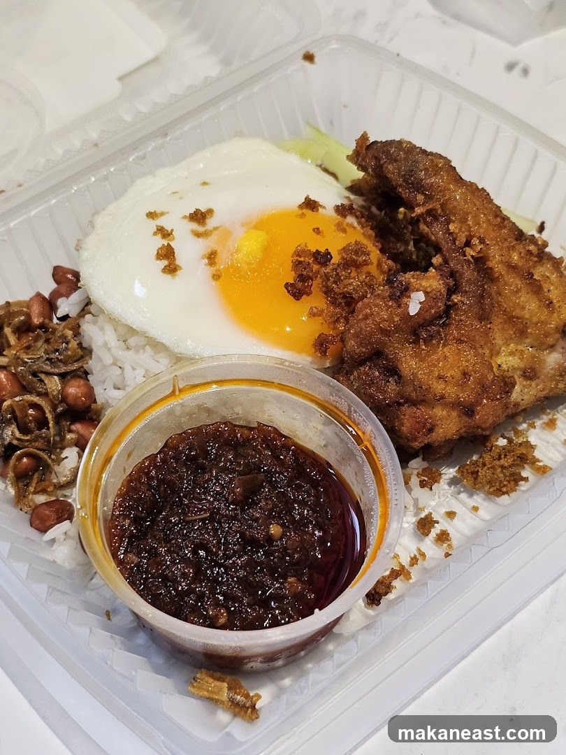 Nasi Lemak with Fried Chicken