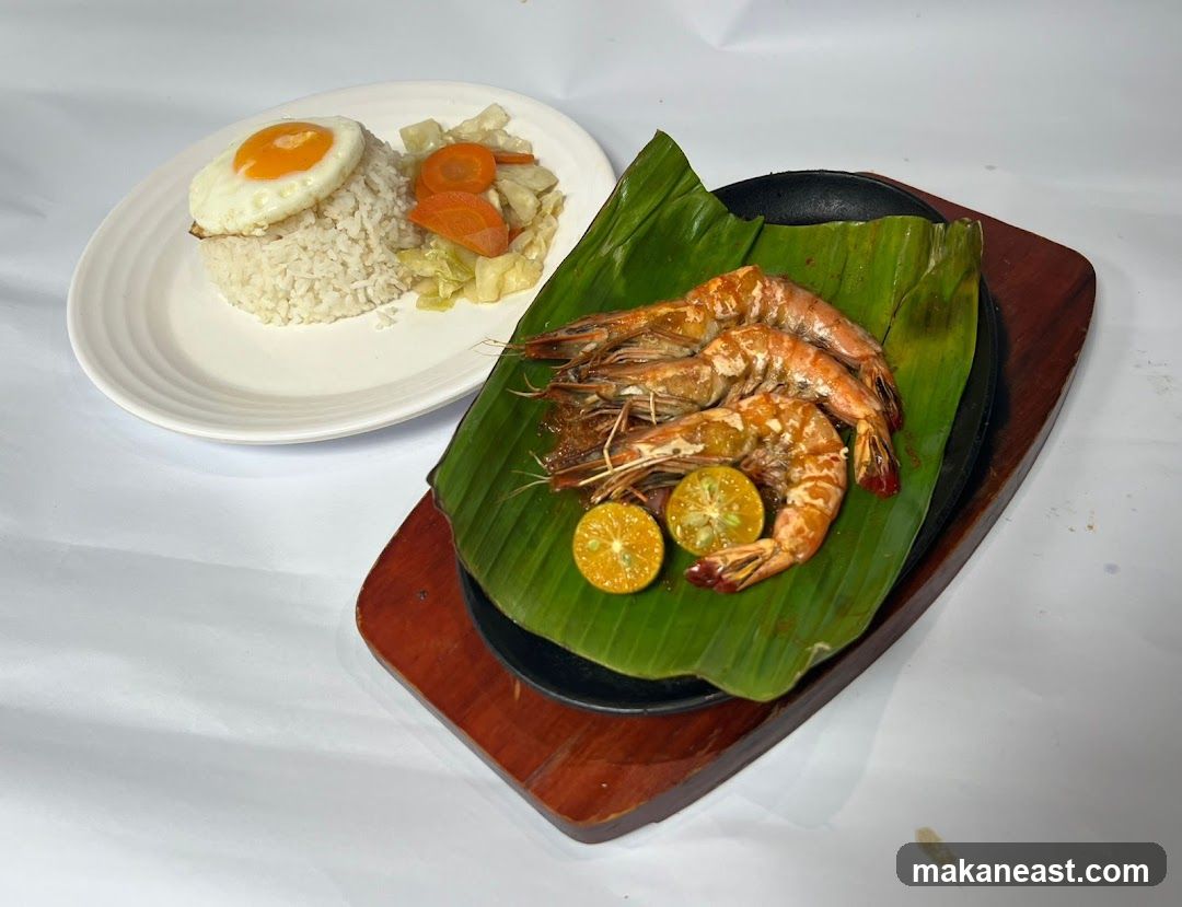 Sizzling Shrimp Platter with Rice