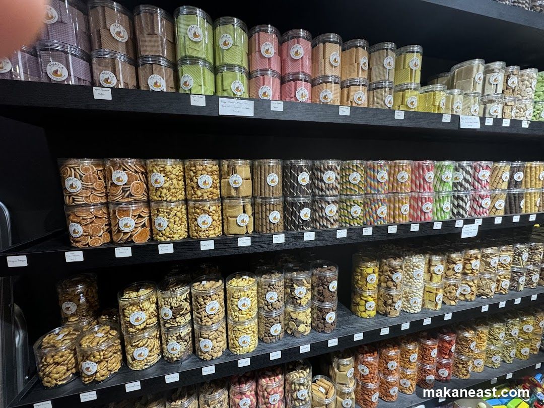 Assortment of Snacks on Shelves