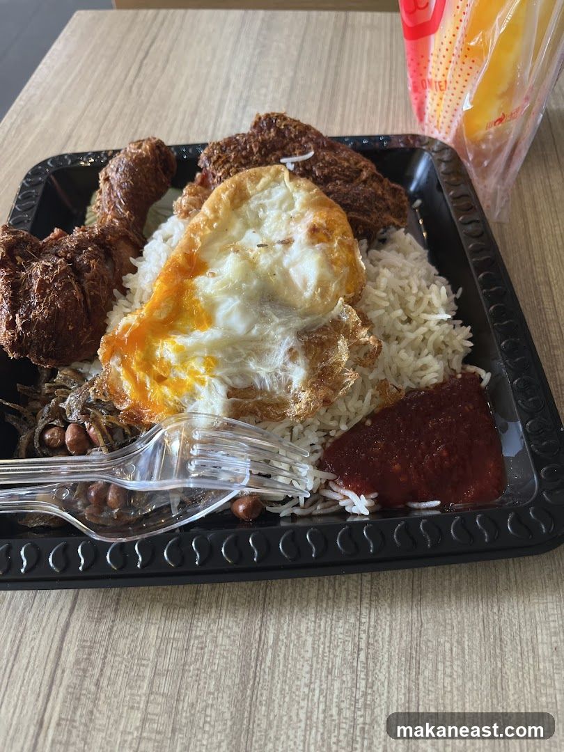 Nasi Lemak with Fried Chicken