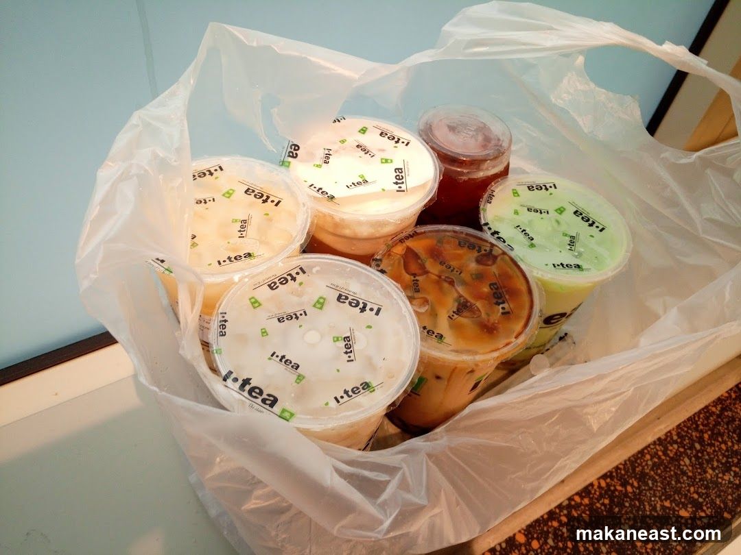 Assorted Bubble Teas in a Plastic Bag
