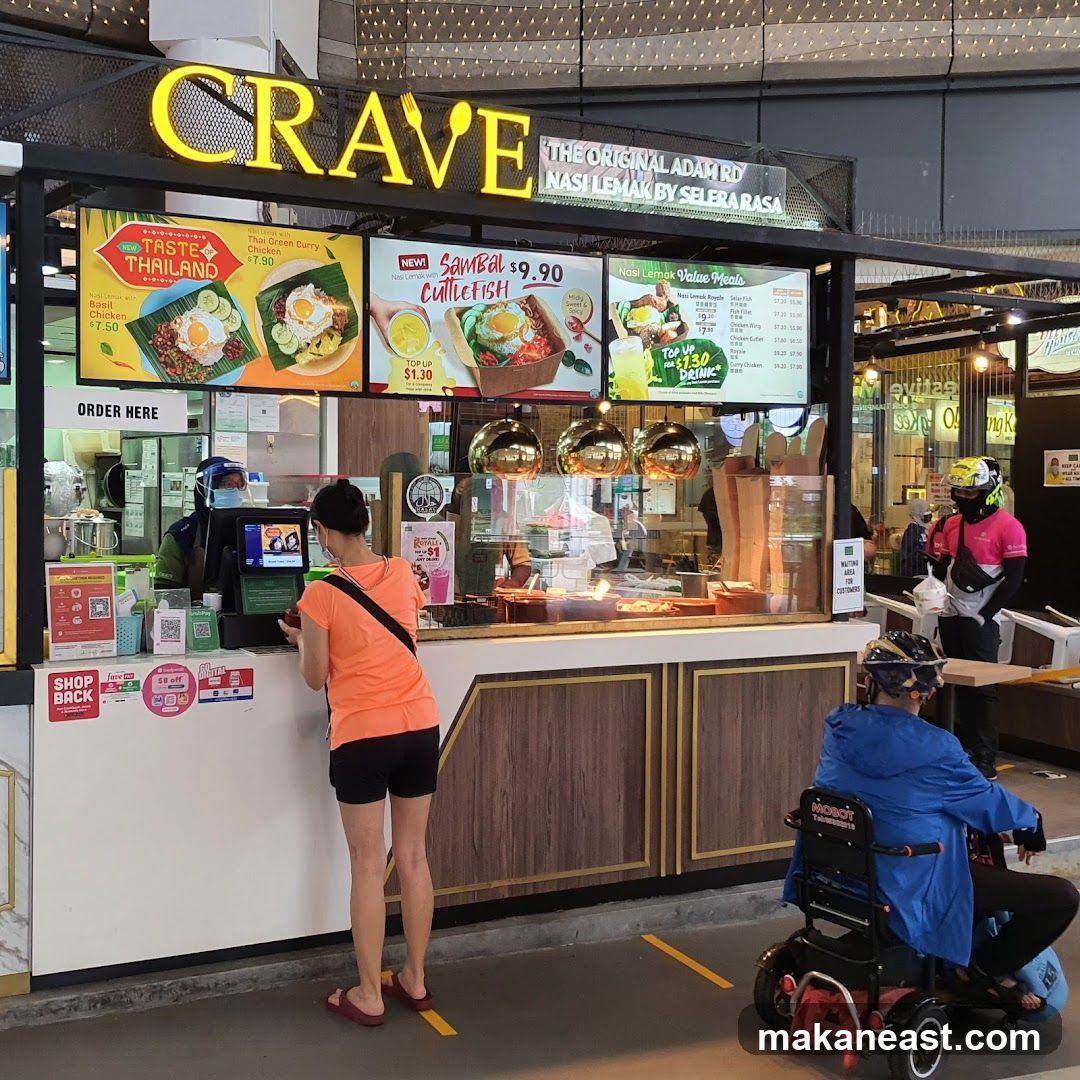 Food stall with menu boards