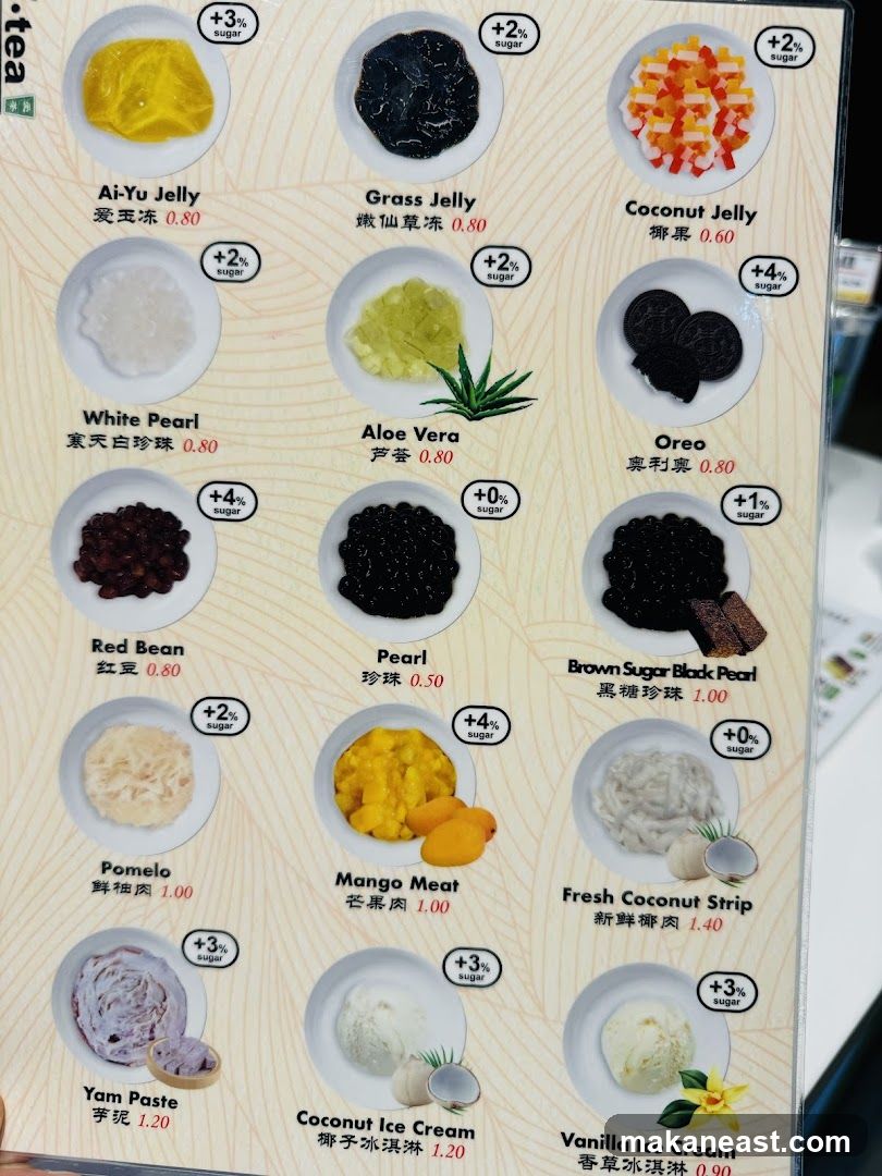 Toppings Menu