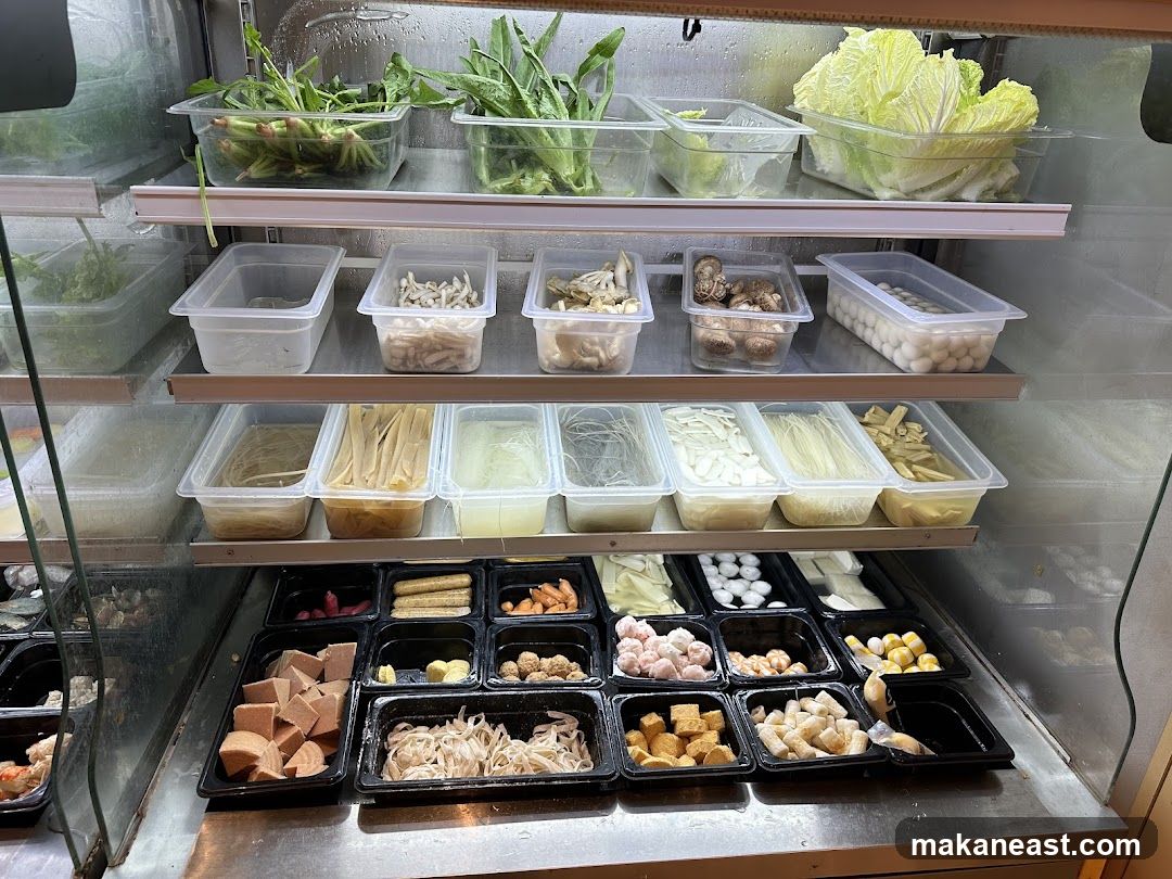 Assortment of Ingredients in a Display Fridge