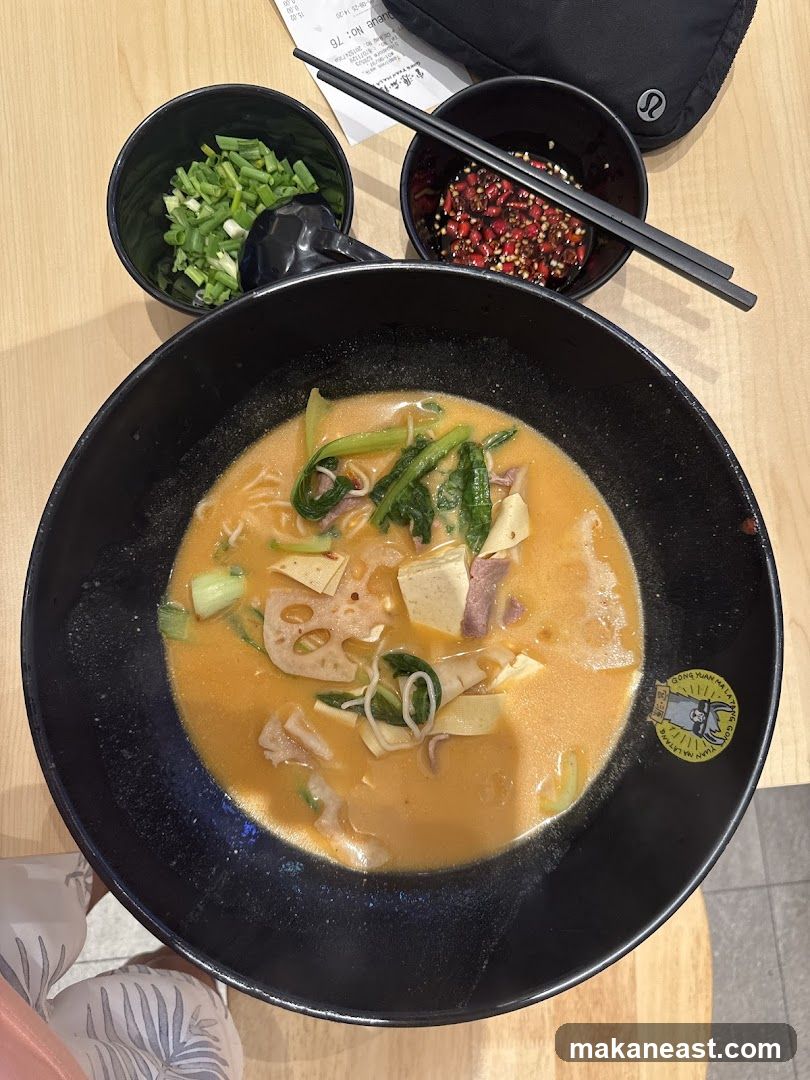 Spicy Noodle Soup with Toppings