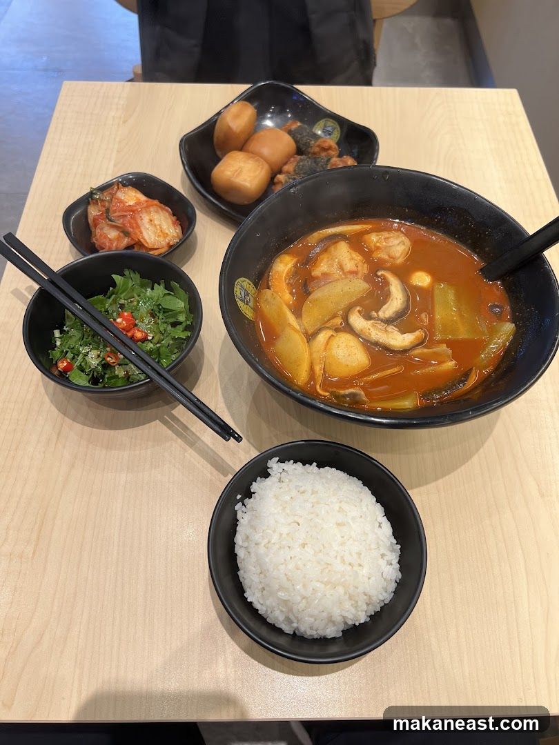 Meal with Rice and Kimchi