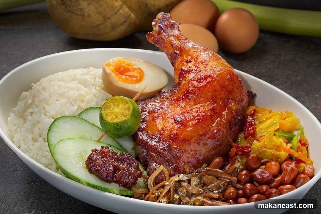 Nasi Lemak with Fried Chicken