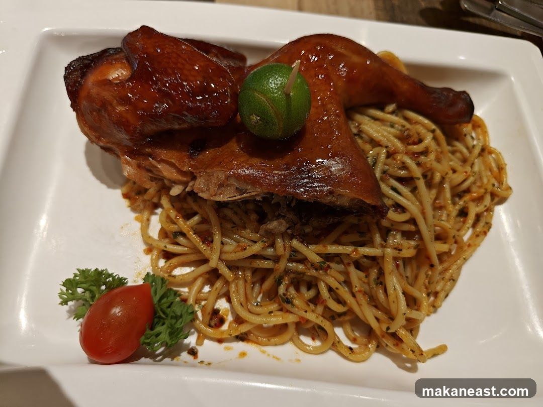 Roasted Chicken with Spaghetti
