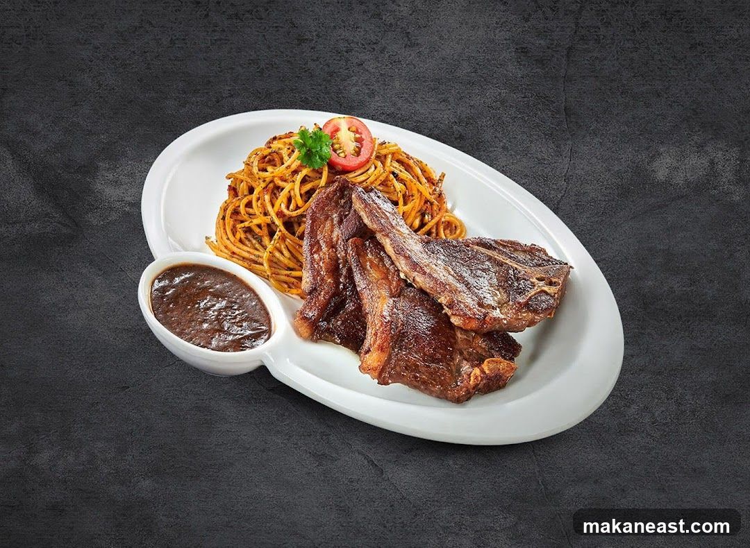 Lamb Chops with Spaghetti