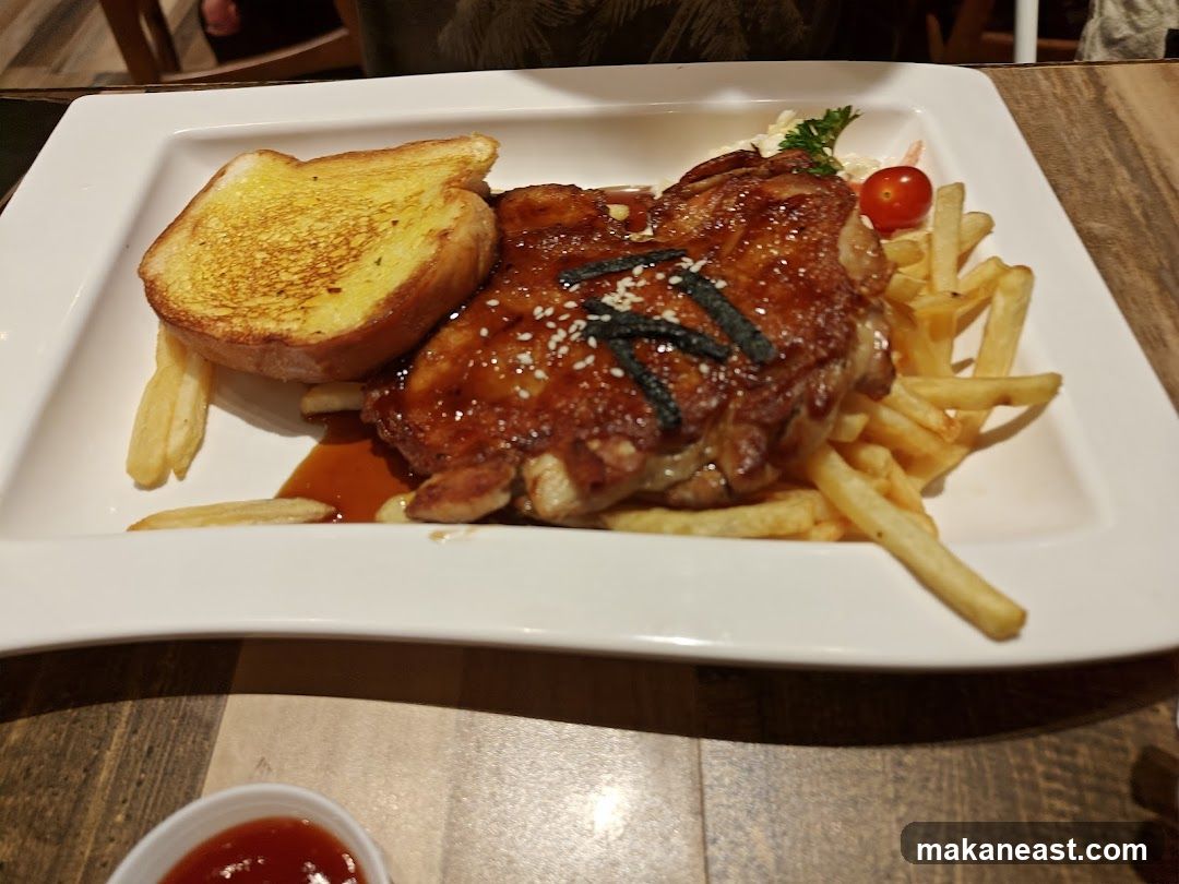 Chicken Steak with Fries and Toast