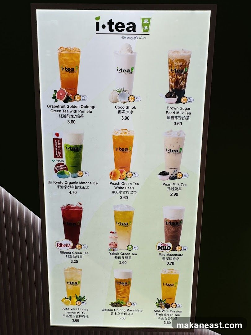 i-tea Menu