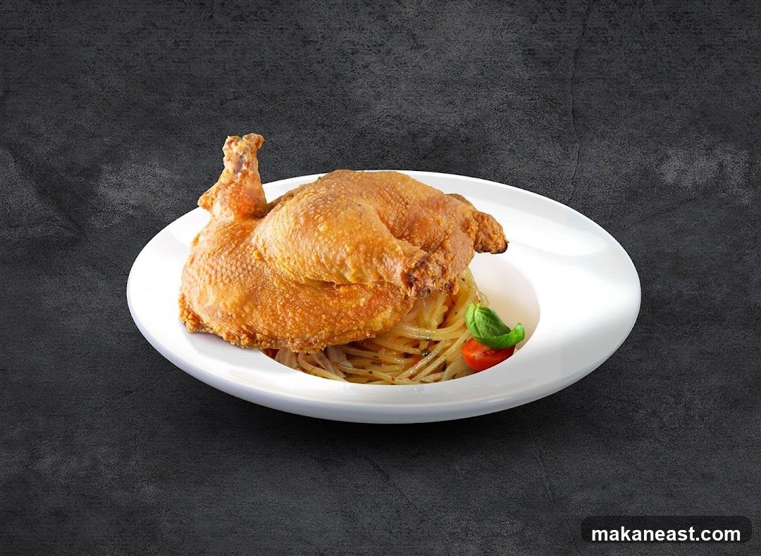Fried Chicken with Pasta