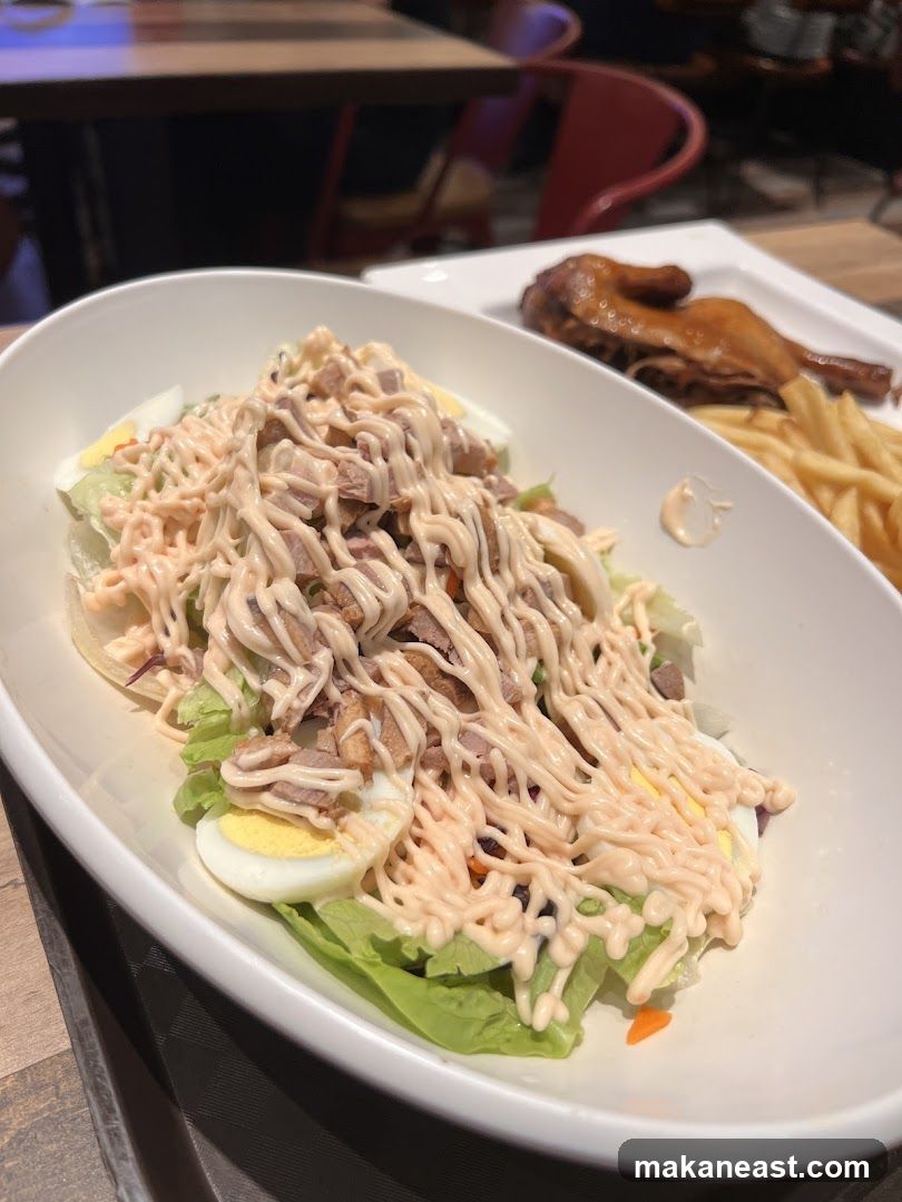 Salad with Chicken and Fries