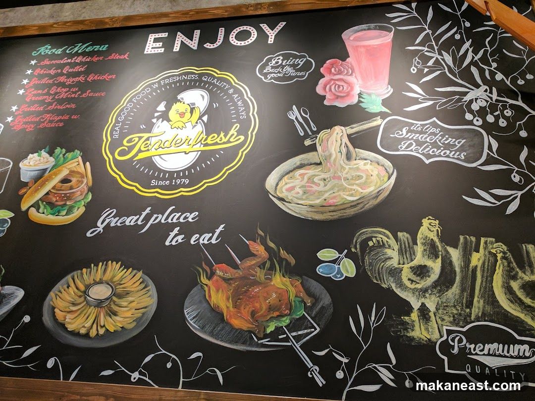 Chalkboard Menu with Food Illustrations