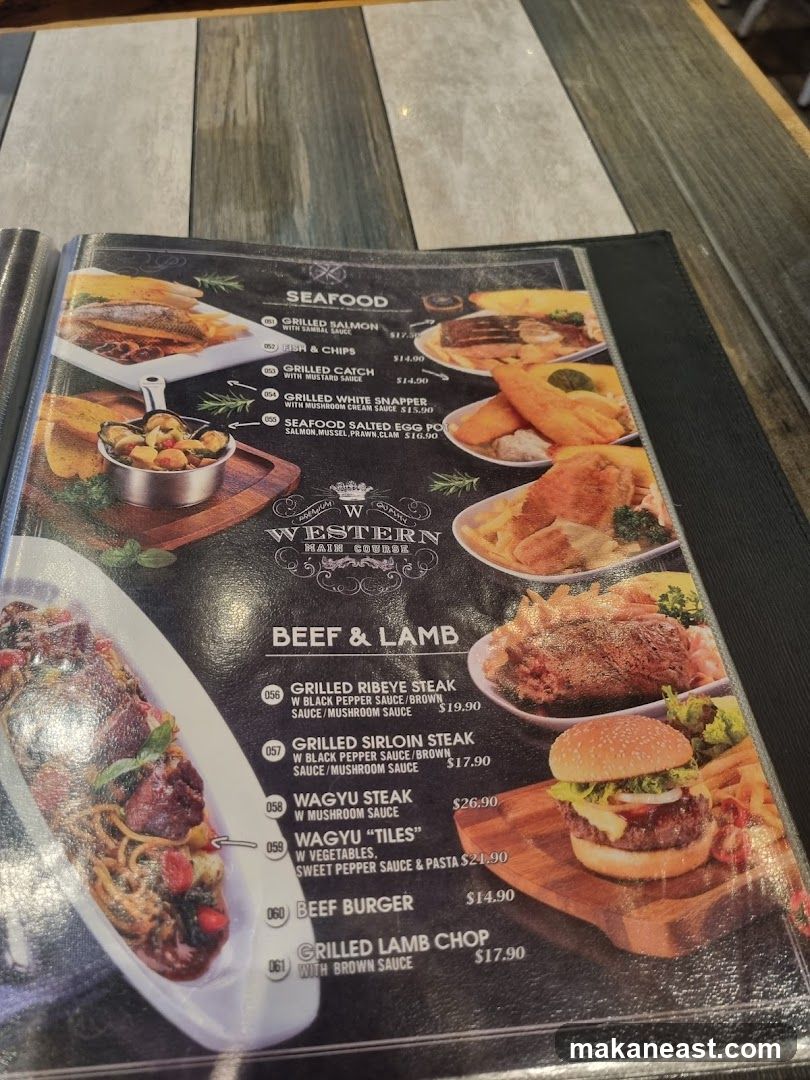 Western Main Course Menu