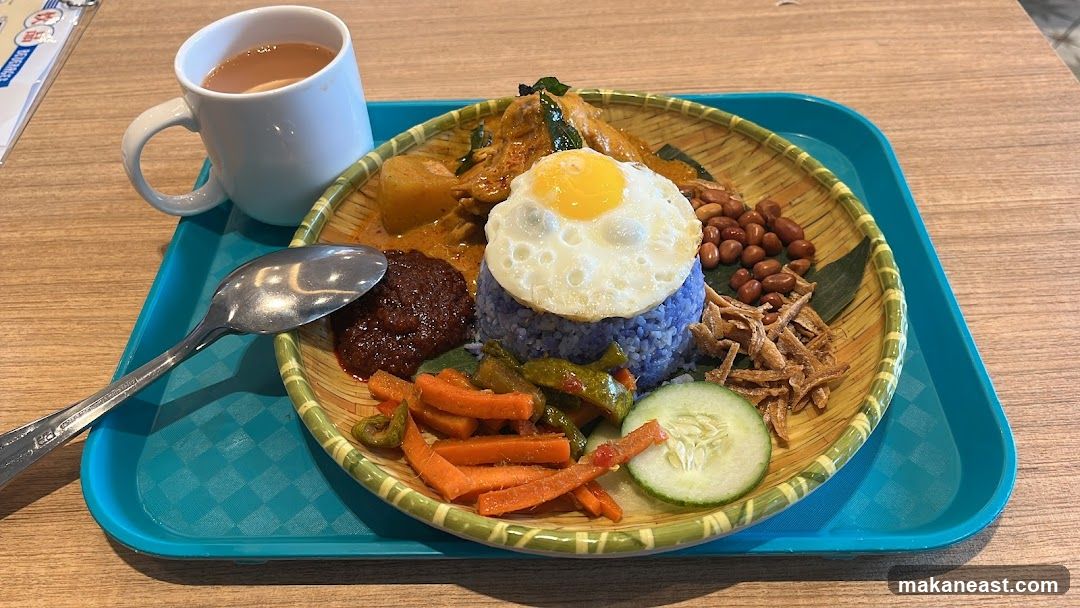 Nasi Lemak with Chicken Curry and Tea