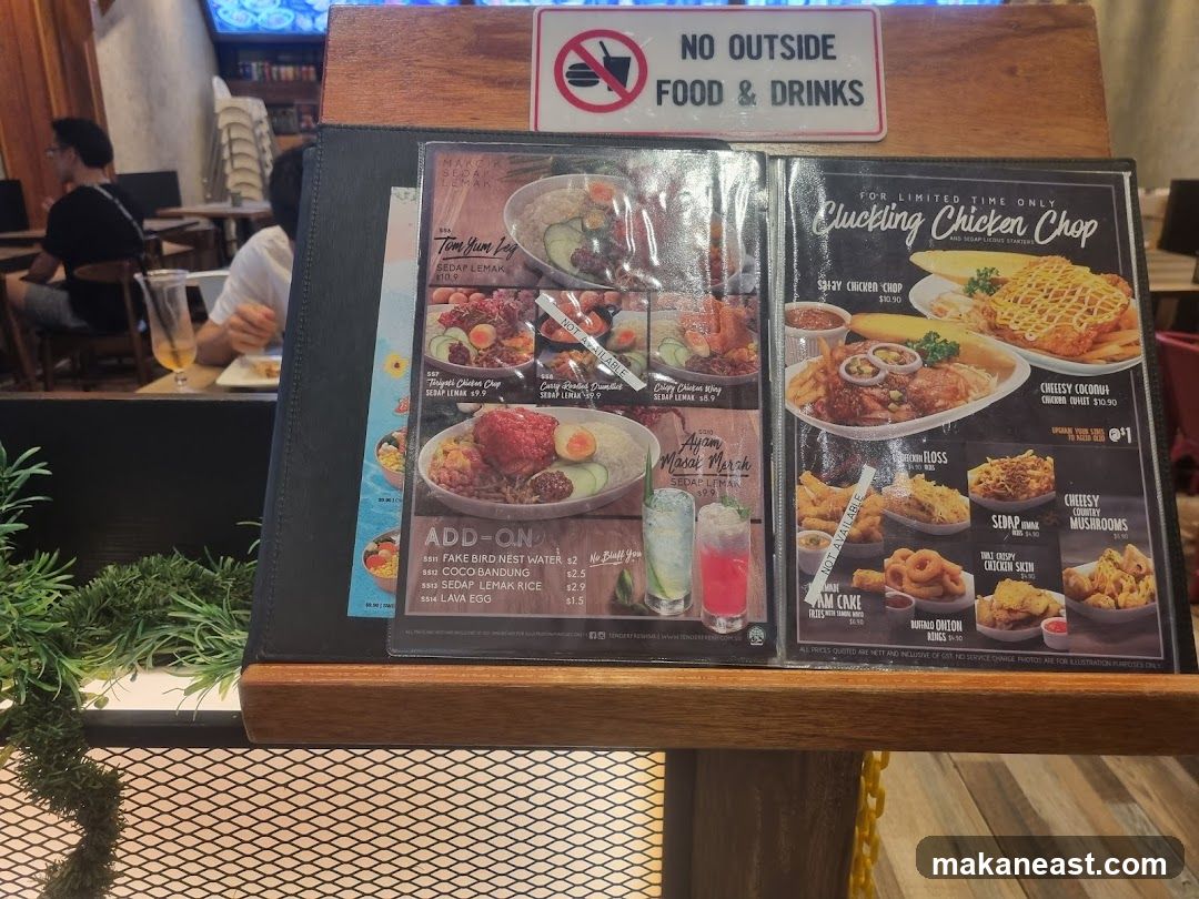 Cluckling Chicken Chop Menu