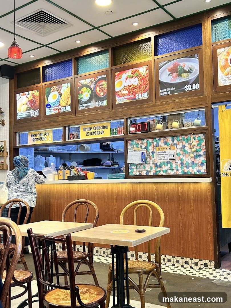 Restaurant Interior with Food Displays
