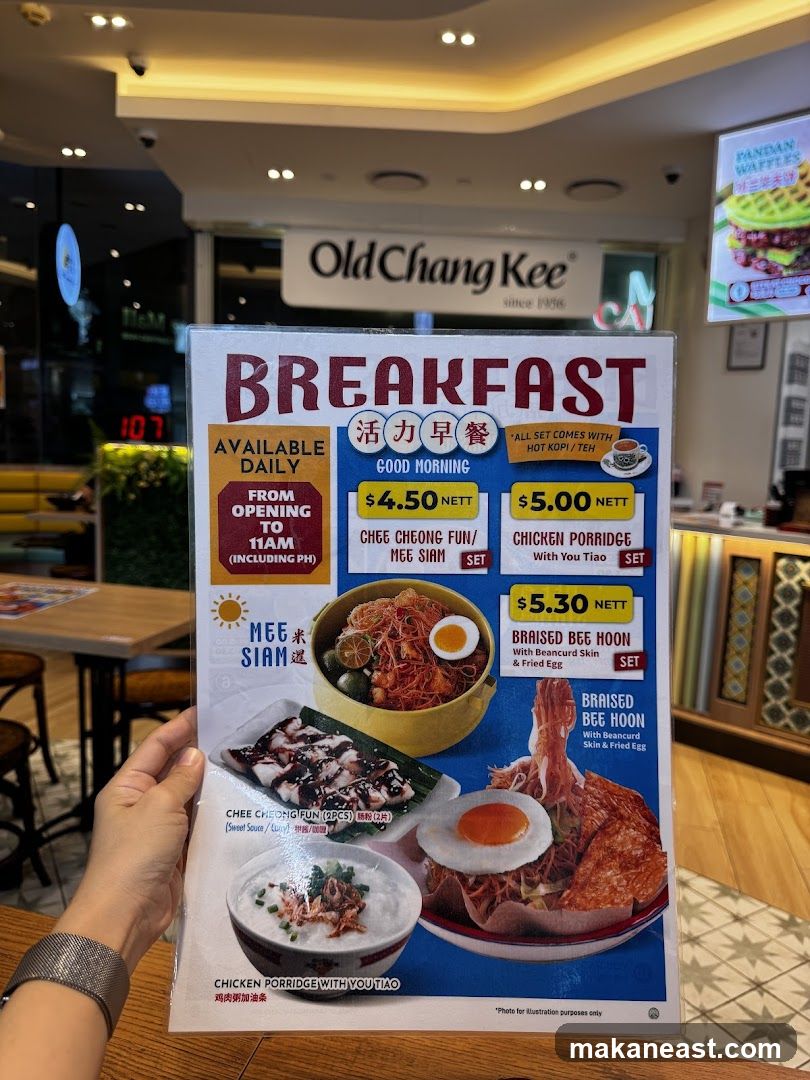 Old Chang Kee Breakfast Menu
