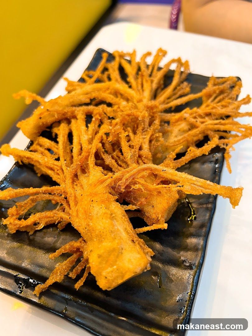 Fried Enoki Mushrooms