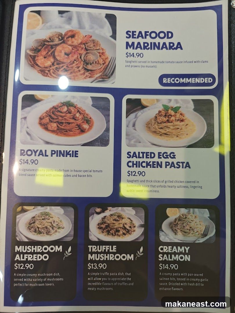 Pasta Menu