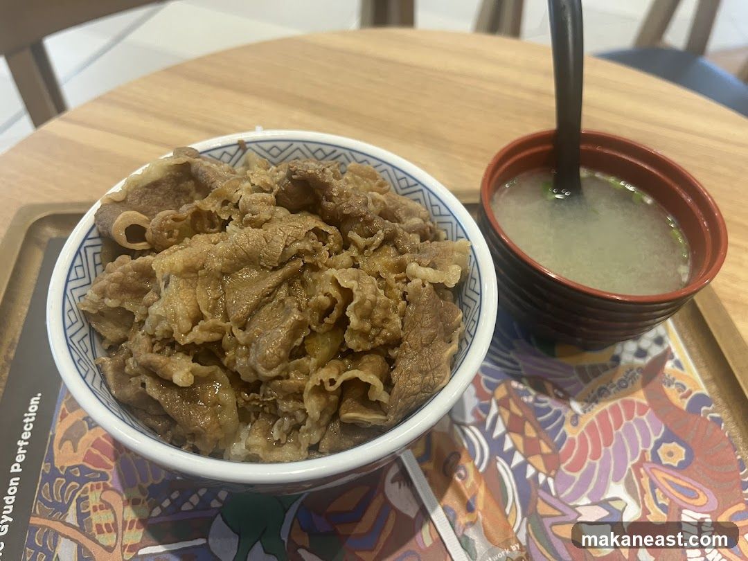 Beef Bowl and Miso Soup