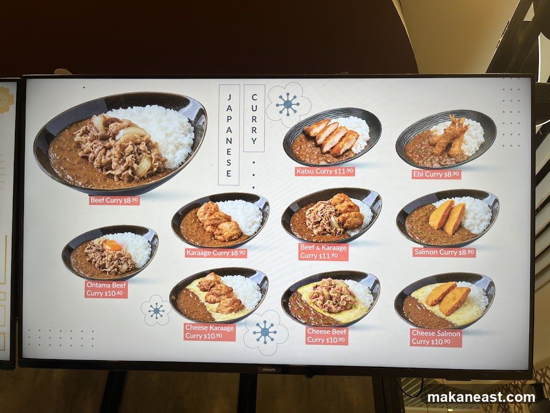 Japanese Curry Menu