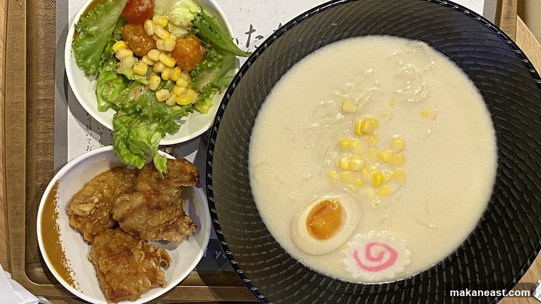 Ramen meal with side dishes