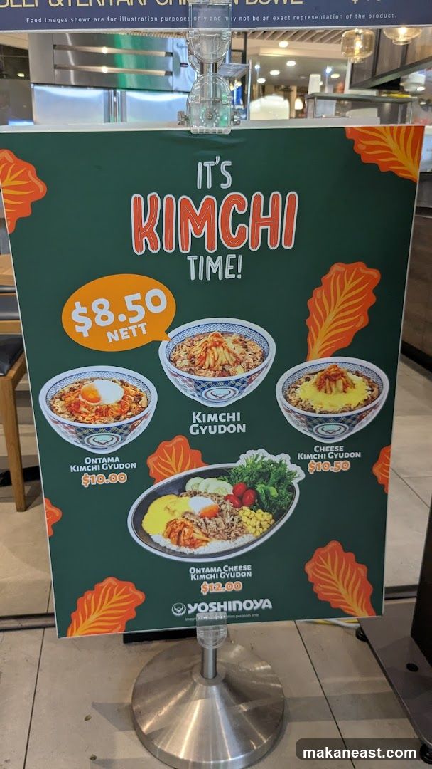 Kimchi Gyudon Menu