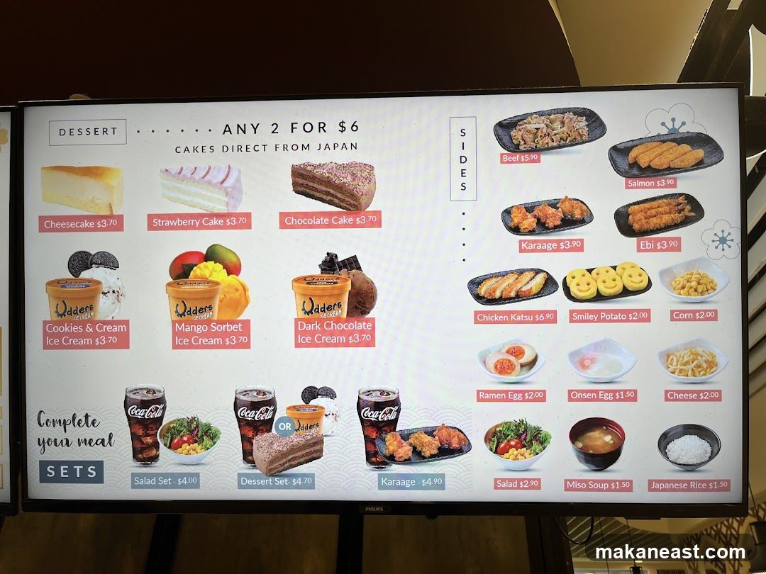 Dessert and Sides Menu