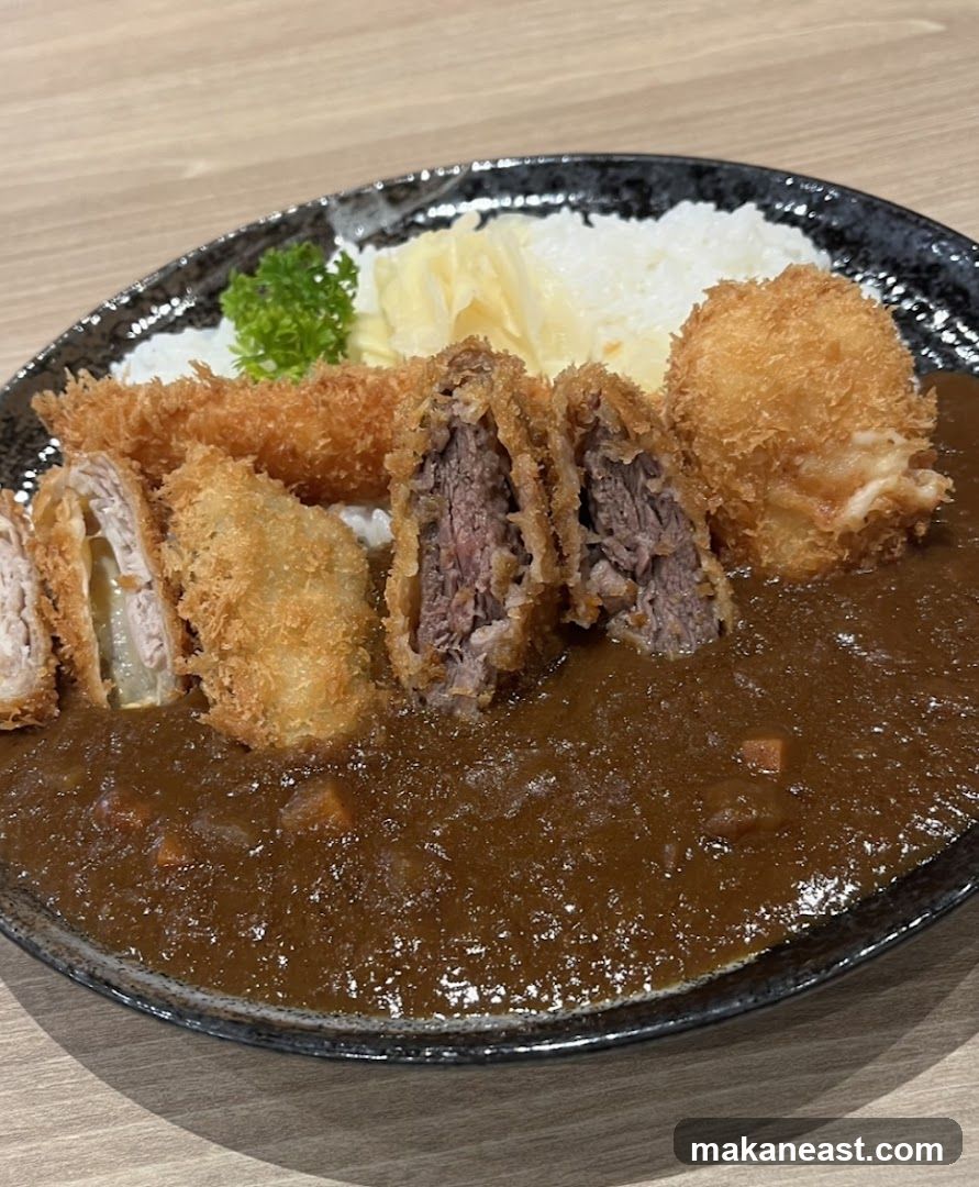 Japanese Curry with Fried Meats and Shrimp
