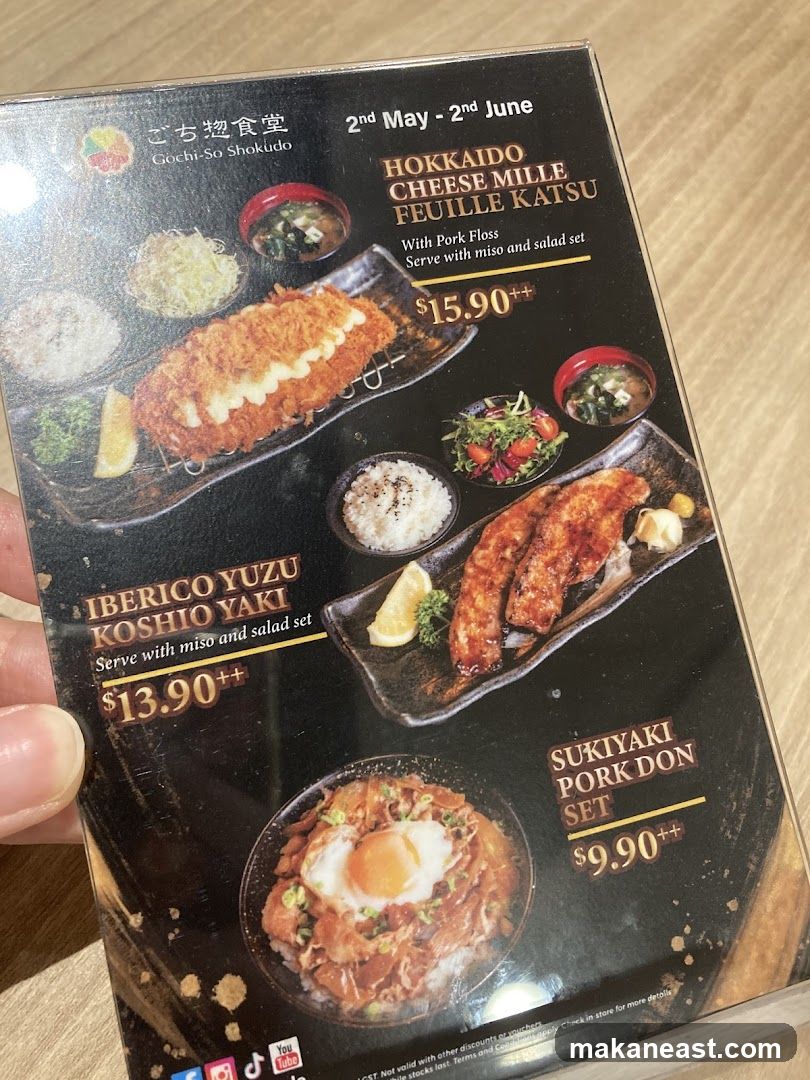Gochi-So Shokudo Menu