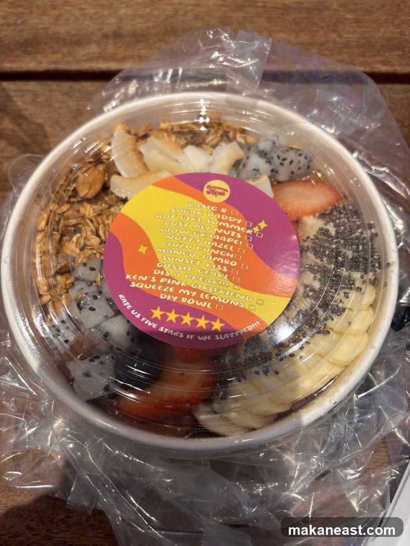 Acai Bowl Menu