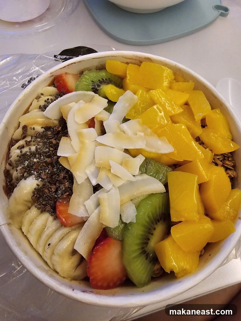 Acai Bowl with Fruit and Coconut Flakes