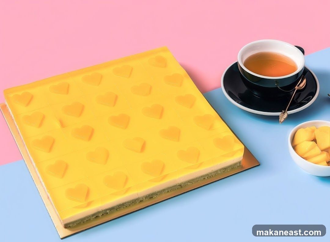 Mango Jelly Cake with Tea