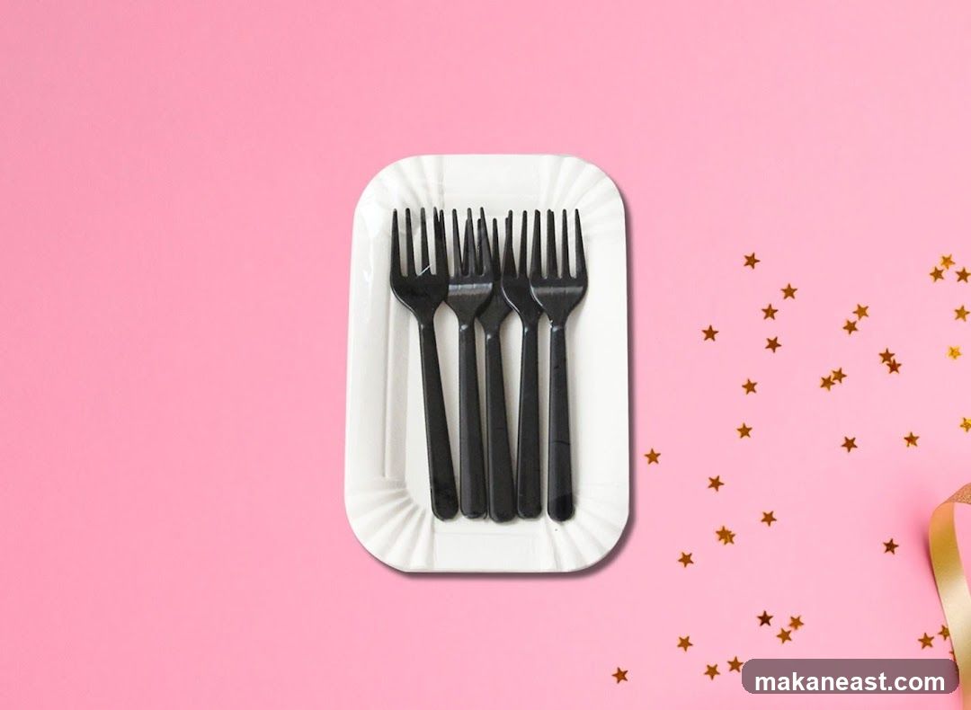 Party Forks on a Plate