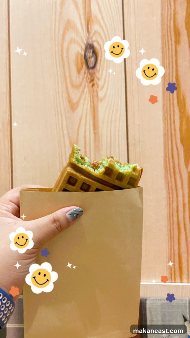 Waffle with green filling