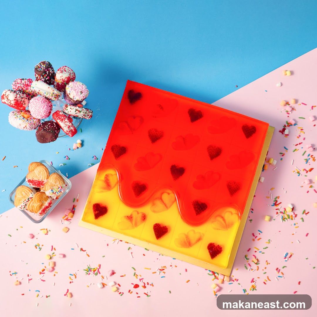 Dessert Platter with Heart-Shaped Jelly and Cake Pops