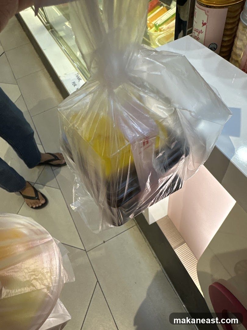 Takeaway food in plastic bag