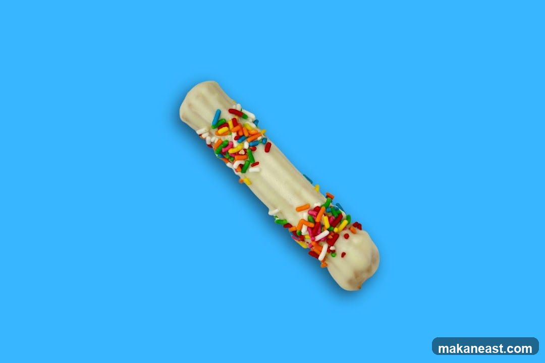 White Chocolate Covered Pretzel with Sprinkles