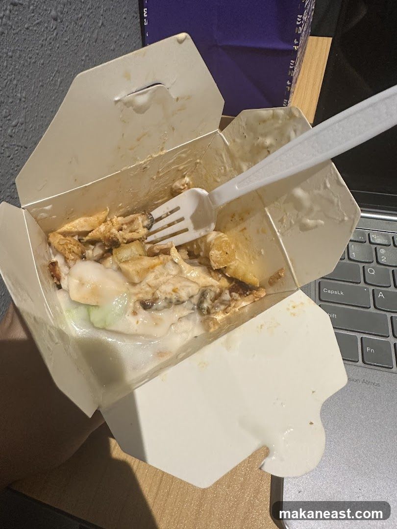 Takeout container with food
