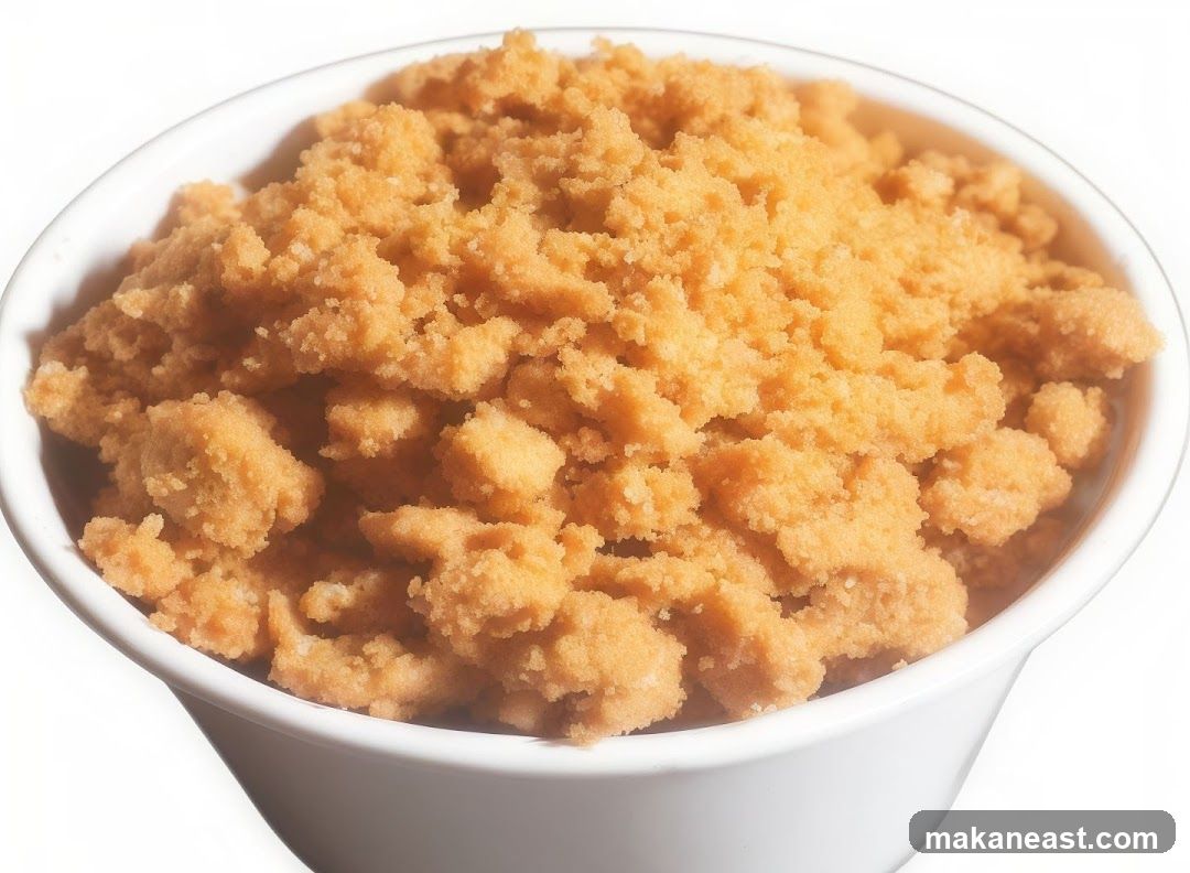 Crumble topping in a bowl