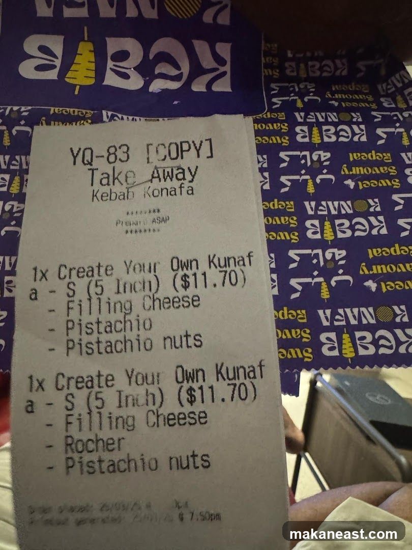 Take Away Receipt