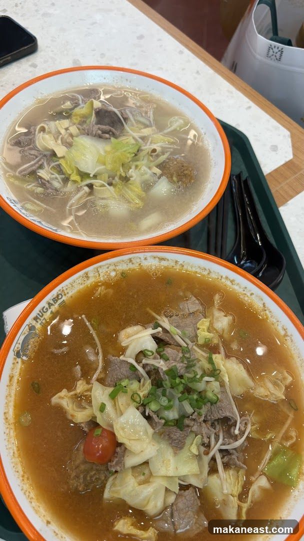 Two bowls of noodle soup