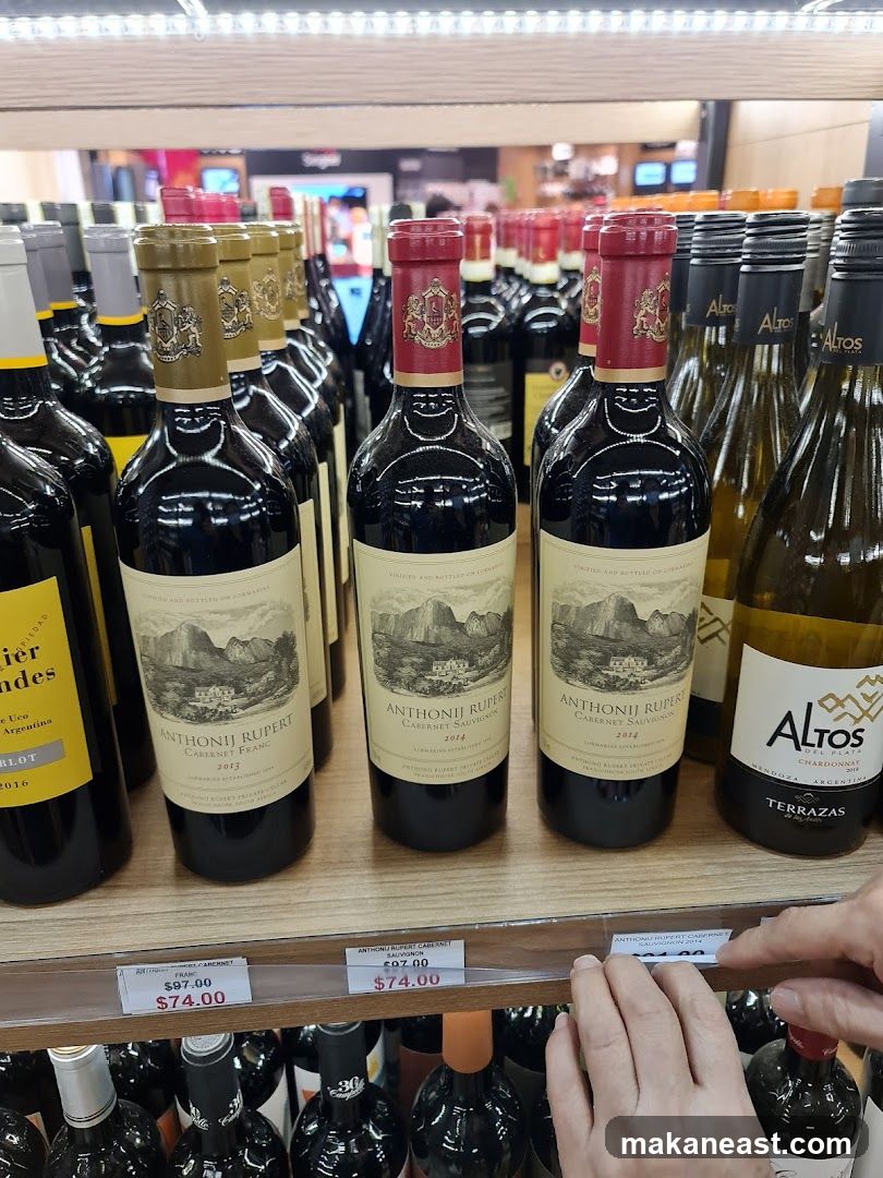Bottles of Wine on Shelves